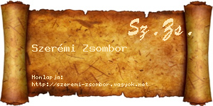 Szerémi Zsombor névjegykártya